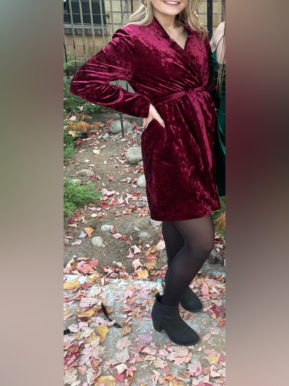Missguided x Carli Bybel crushed velvet wrap dress